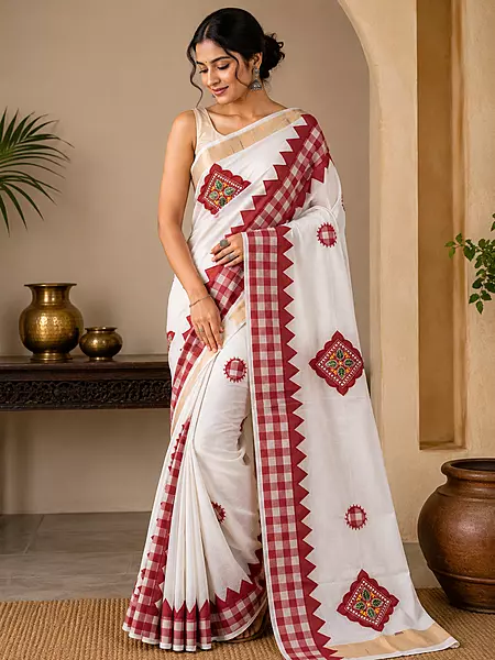 Keral Cotton Patch Saree