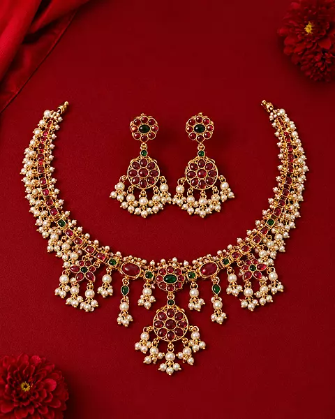 2269-Elegant Pearl Drop Floral set