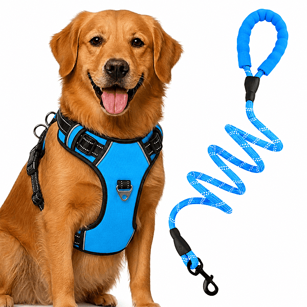 Premium No-Pull Dog Harness with Leash-M-Blue Premium No-Pull Dog Harness with Leash-M-Blue