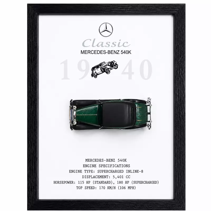 Mercedes Benz 540 Diecast Car Wall Frame01
