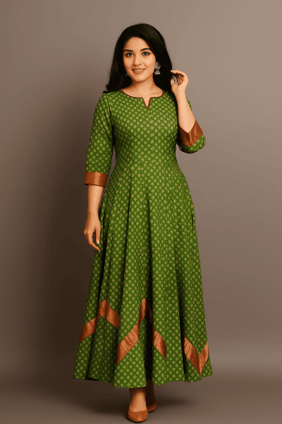 Zaina (Size-38) - Green Anarkali That194