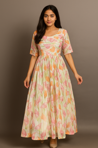 Zaina (Size-38) - Floral Print Anarkali That195