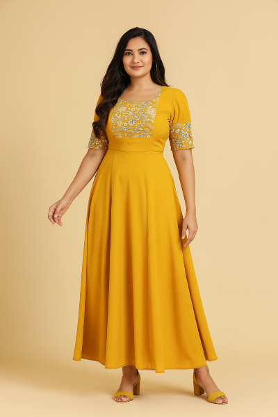Zaina (Size-38) - Yellow color Anarkali That197