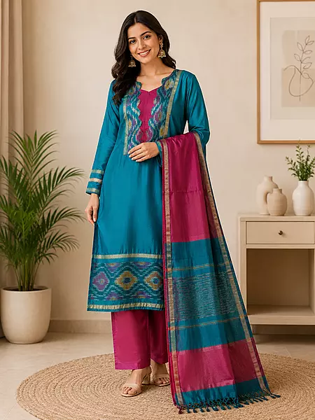 Pochampally Kurti 3Pc