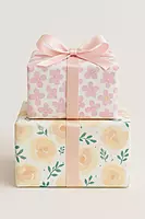 Citrus Bloom Gift Wrap Set – Lemon & Pink Blooms (Set of 2 Sheets)