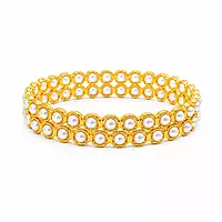 Traditional Panchaloha Pearl Bangle for Women | Elegant Gold Finish Designer Bangle