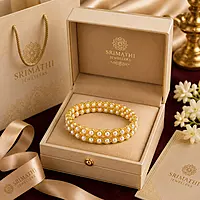 Traditional Panchaloha Pearl Bangle for Women | Elegant Gold Finish Designer Bangle