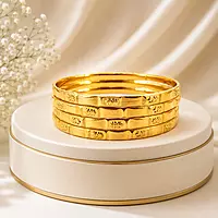 Premium Panchaloga Bangle for Women | Traditional Floral Design Gold Finish Bangle Set