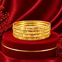 Premium Panchaloga Bangle for Women | Traditional Floral Design Gold Finish Bangle Set
