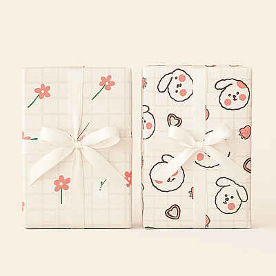 Hop & Bloom Gift Wrap Set (Set of 2 Sheets)