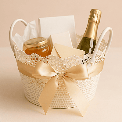 Round Crochet Basket with faux leather handles