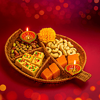 Leaf Platter Basket with Compartments