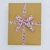 Floral Printed Ribbon - Pink