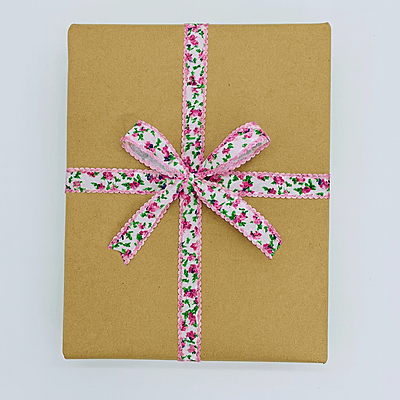 Floral Printed Ribbon - Pink