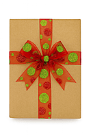 Red Sheer With Red & Lime Green Polka