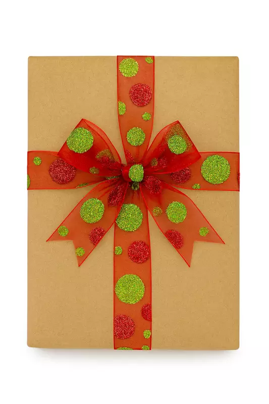 Red Sheer With Red & Lime Green Polka