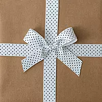 White with Black Polka Dots