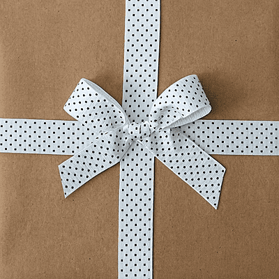 White with Black Polka Dots