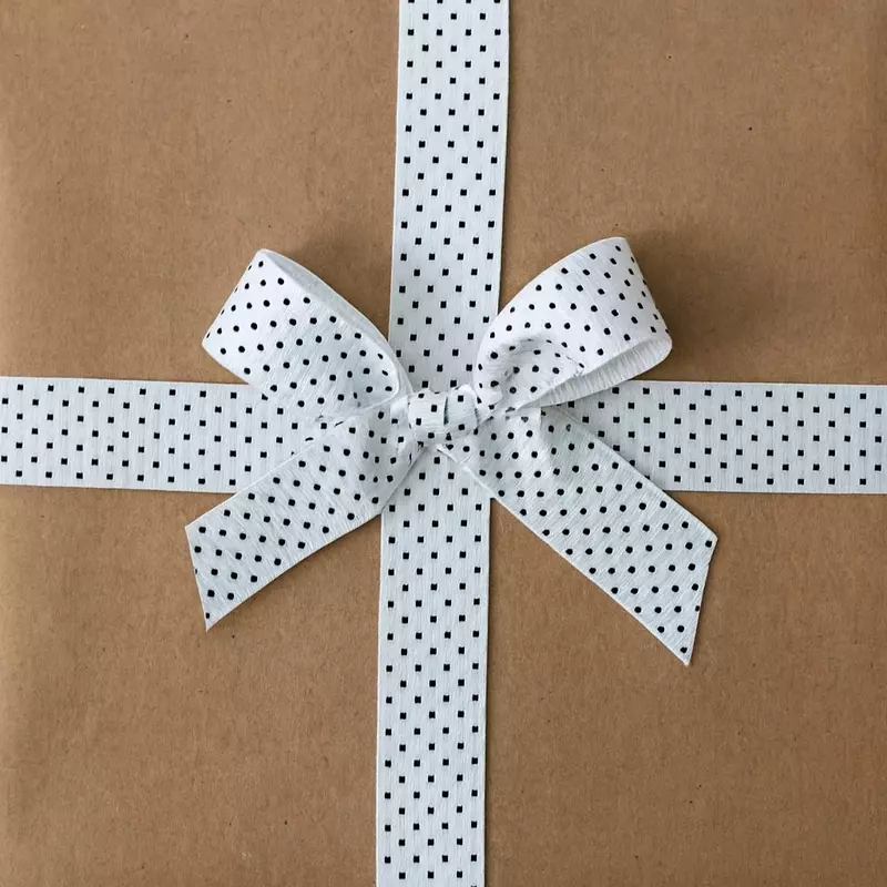 White with Black Polka Dots