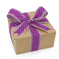 Plum Polka Jute Ribbon with lace edges