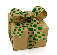 Green Polka Burlap ribbon
