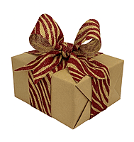 Deep Red Abstract Print Burlap Ribbon