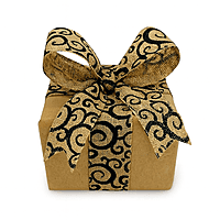 Burlap ribbon with Black Swirls