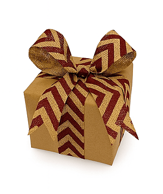 Deep Red Chevron Jute Ribbon