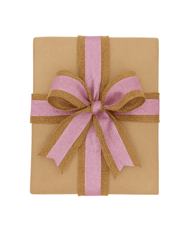 Jute Ribbon with Pink Metallic Centre