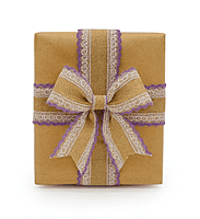 Burlap Ribbon with White & Lilac Lace