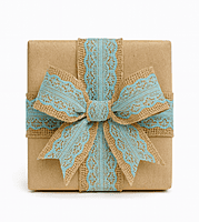 Natural Burlap with Lace Center - 5 cms