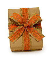 Burlap Ribbon with Colored Lace - Orange/Deep Red