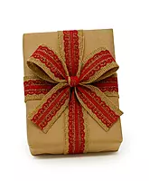 Burlap Ribbon with Colored Lace - Orange/Deep Red