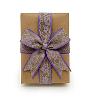 Jute Ribbon with Lilac Net Lace