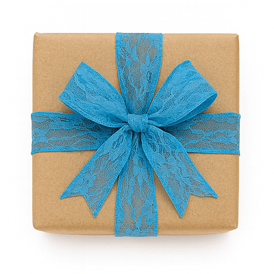 Net Lace Ribbon - Sky/Red Net Lace Ribbon - Sky/Red