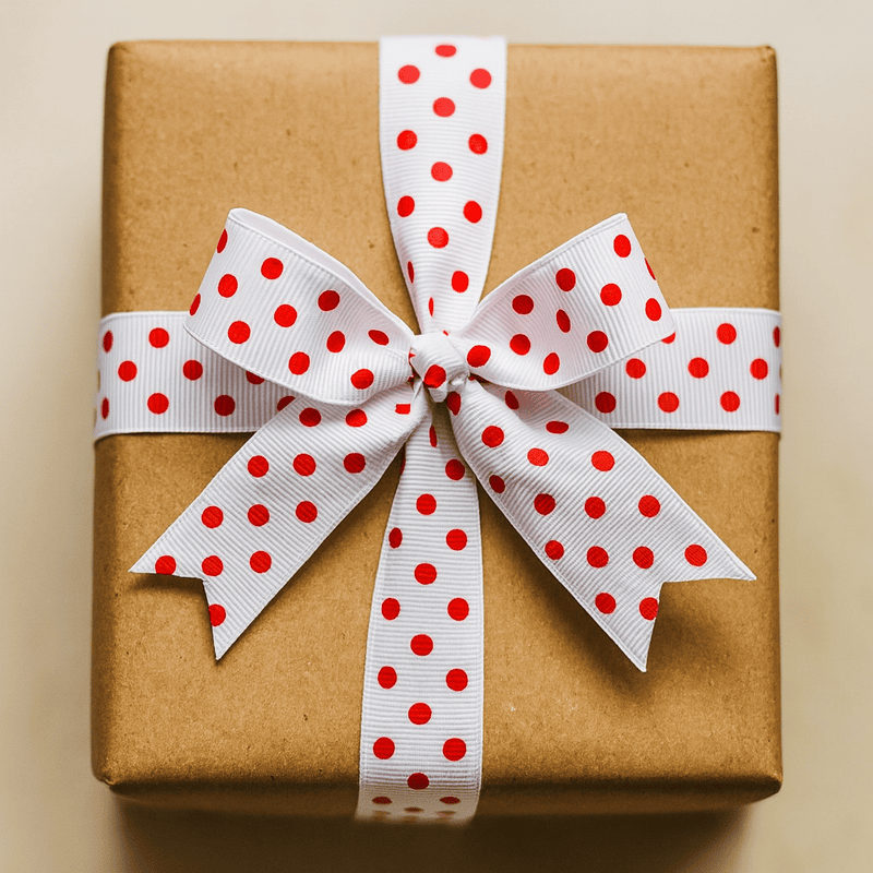 Polka Dot - White with Fuchsia