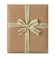 Ivory Jute Ribbon with Gold Center
