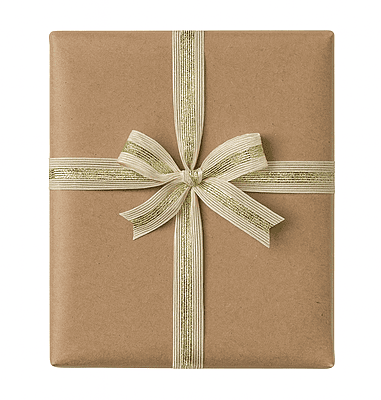 Ivory Jute Ribbon with Gold Center