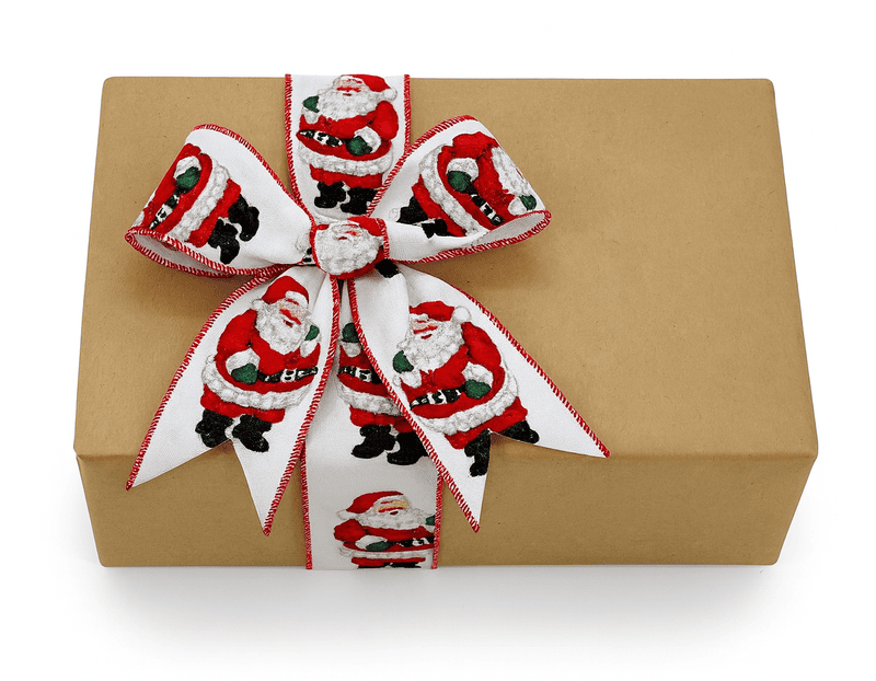Santa Claus White Burlap Ribbon
