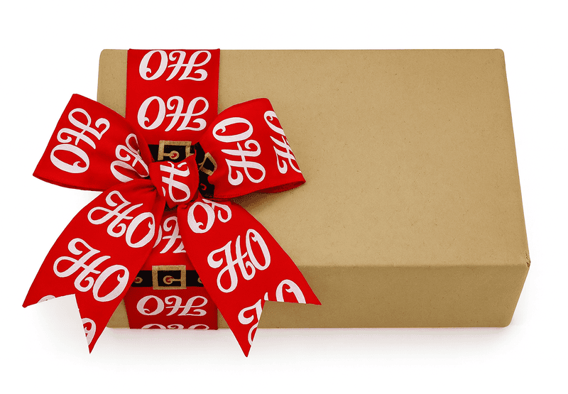 Ho Ho Ho Red Burlap Ribbon