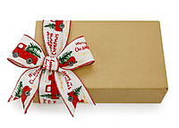 Merry Christmas White Burlap Ribbon