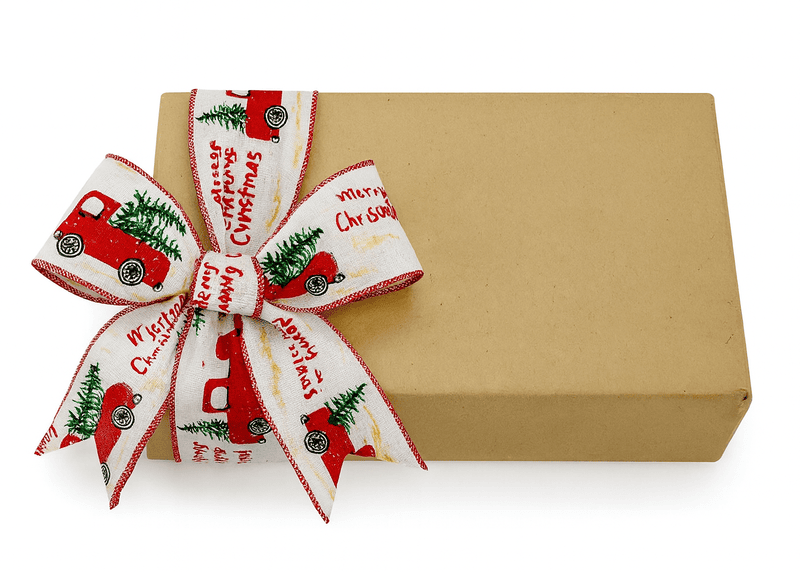 Merry Christmas White Burlap Ribbon