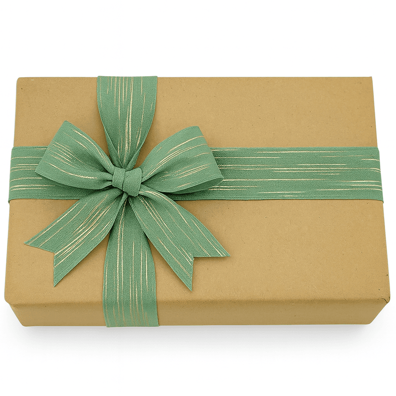 Sea Foam Ribbon with Gold Pattern