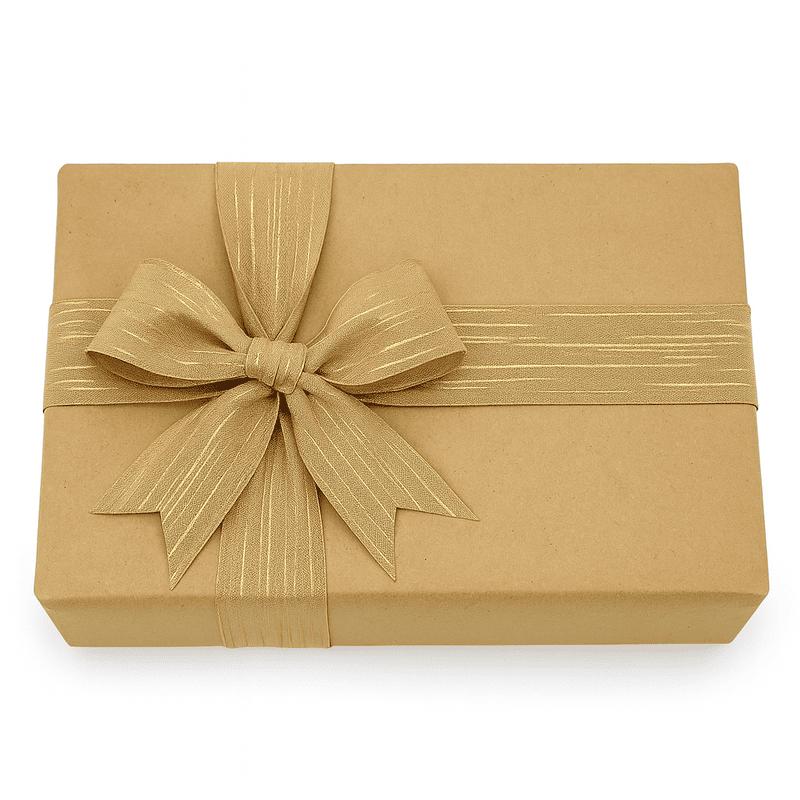 Sand Ribbon with Gold Pattern