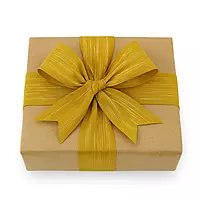 Mustard Yellow Ribbon with Gold Pattern