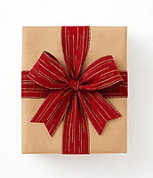 Deep Red Ribbon with Gold Pattern