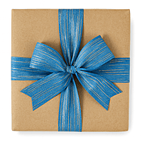 Cornflower Blue Ribbon with Gold Pattern