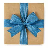 Cornflower Blue Ribbon with Gold Pattern