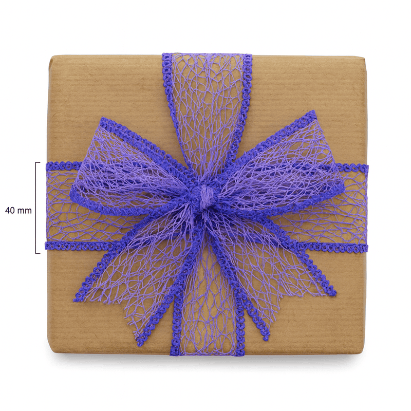 Mesh Ribbon with Scalloped Edges - Purple