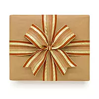 Chocloate Brown & Gold Ribbon with Glitter Edges